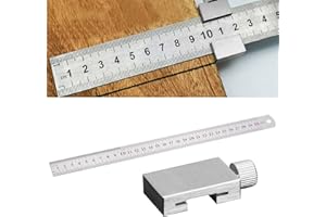 Nizirioo Regla de tope de acero inoxidable: 30 cm, herramienta para carpintería, bricolaje y artesanía