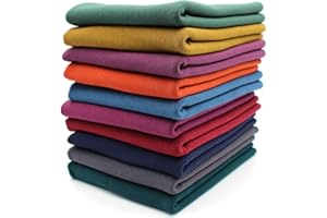 VMG-STORE 10x 0,25m Bündchenstoff Set Schlauchware 70cm breit 95% Baumwolle, 5% Elasthan Auswahl Jersey (Bunt, 10er Set)