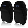 WELLGIVER Car Neck Rest Pillow Experience Ultimate Comfort with Ultrasoft Cushioning, Superior Neck Support Pain Relief Memory Foam Head Rest with Washable Velvet Cover (Black (Pack of 2), Large)
