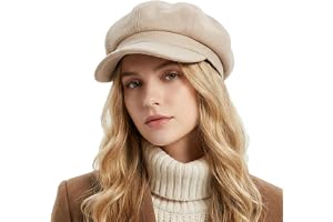 HIQIU Damballongmössa baskermössa toppig mössa höst vinter varm basker mössa målarhatt åttkantig Newsboy Cap