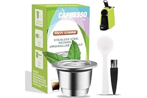 CAPMESSO Cápsula de café Reutilizables, Cápsula rellenables para Espresso, Cápsula de Acero Inoxidable compatibles con Las máquinas de la línea Original de Nespresso
