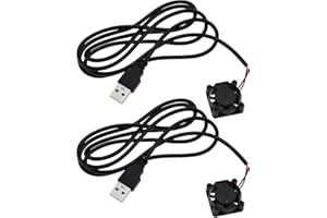 eMagTech 2 ventole USB 2510 con cuscinetto idraulico senza spazzole DC 25 x 25 x 10 mm, micro cuscinetto turbo ventola per laptop scheda madre 3D