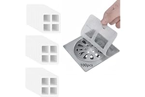 AMFUN 100 szt. Filtr do włosów pod prysznic i wannę, jednorazowy uchwyt na prysznic, siatka odpływowa, filtr do zlewu kuchennego do wanny