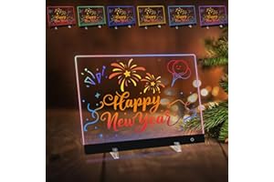 LURICO LED Notiztafel mit Farben, 30x40cm LED Schreibtafel mit 6 Farben & 5 Modi, Maltafel Kinder, Acryl Notiztafel, Led Zeichenbrett, Leuchtende Nachrichtentafel mit 7 Farben Stift/Ständer/Ketten