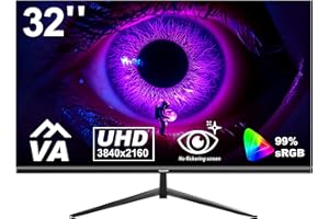Gawfolk 32 inch 4K PC Monitor, UHD 3840 x 2160p 60HZ Computer Monitors VA Screen for Home & Office, Support HDMI 2.0, DP 1.4 (black)