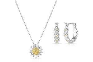 Philip Jones Daisy Necklace and Hoop Earrings Set