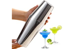 BAIFULAI Boston - Coctelera Boston de acero inoxidable con peso de 700 ml y 600 ml, coctelera para cócteles, 2 piezas, para principiantes profesionales de barman