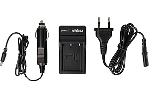 vhbw Ladegerät kompatibel mit Fuji/Fujifilm X-S10, X-T1, X-T10, X-T100 Kamera-Akku - Ladeschale + Kfz-Adapter