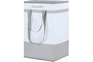 ROSOS Laundry Bin, 80 L Collapsible Laundry Basket, Laundry Hamper with Extended Double Handle, Foldable Laundry Basket for Laundry Bedroom Bathroom Dorm Storage Clothes Toys, 1 Pack, Grey