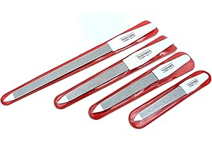 H. HERDER Hochwertige Nagelfeile - Solingen Set 4-teilig Saphirnagelfeile Fein - Grob in 4 Größen - Maniküre und Pediküre - Die original H.Herder Nagelfeilen 10-20cm