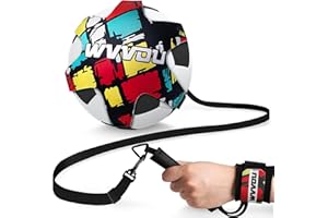 ‎WVVOU WVVOU Fußball Volleyball Rugby Kick Trainer, Fussball Geschenke Jungen, Handle Solo Fussball Trainingszubehör mit Verstellbarer Handgelenkband, Kinder Fußball Training Zubehör