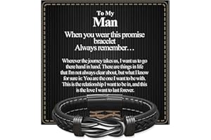 VGWON Gift for Men Infinity Bracelet for Men Dad Son Graduation Birthday Gift for Him - Mens Genuine Leather Bracelet To My Dad Boyfriend Husband Couple Gift - Black Brown Braided Leather