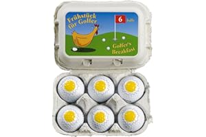 GOLFAS Lustiges Golfgeschenk/Ostergeschenk Frühstück für Golfer 6 witzige Golfbälle in der Eierverpackung