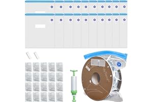 AJOYIB Kit de stockage de filament pour imprimante 3D - 20 sacs de rangement sous vide avec déshydratant et pompe - Résistant à l'humidité - 30 x 34 cm