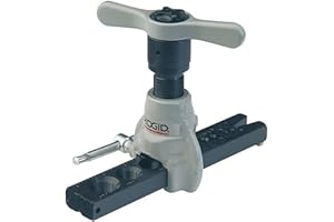 RIDGID 83037 458R Herramienta de abocinado a 45° tipo trinquete SAE extendida para tuberías de 3 mm a 19 mm, Herramienta de abocinado de precisión tipo trinquete