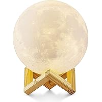 Mondlampe 3D Nachtlicht Dimmbar, ALED LIGHT 15cm LED Mond Lampe Touch Mondlicht Sternenhimmel Lampe Baby Mond Nachtlicht…