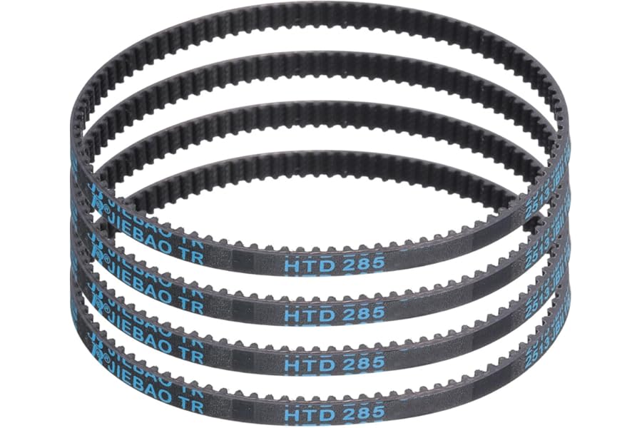 sourcing map 4pcs HTD-3M Rubber Timing Belt 95 Teeth, 285mm Pitch Length x 6mm Width x 2.4mm Height, Closed Loop Pulley Timing Belt