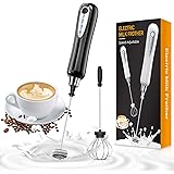 CAVN Electric Milk Frother with Double Whisk, USB Rechargeable, 2-in-1 Handheld Battery-Operated Milk Frother/Hand Mixer/Egg 
