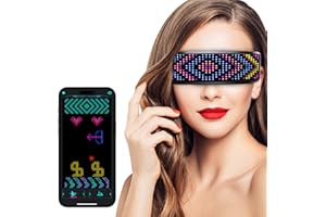 Victop Occhiali LED Party per Uomo Donna Occhiali LED Programmabili Occhiali Luminosi Bluetooth Occhiali Festa con Ritmo di Animazione dei Graffiti di Testo per Nightclub Festival