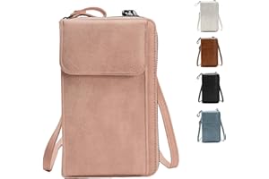 LOCCY Sac Téléphone Portable Femmes en Cuir PU Portefeuille Femme Sac À Bandoulière pour Téléphone Portable avec Fente pour Cartes convient aux téléphone de moins de 6,5"