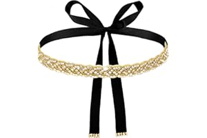 Andibro Cinturón de novia hecho a mano con diamantes de imitación, cinturón de cristal dorado con cintas para vestidos de novia