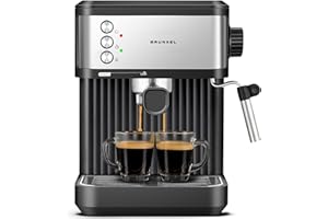 Grunkel Cafetera Espresso de 20 Bares, 850W, Panel Táctil/analogico con vaporizador orientable y brazo doble salida Depósito 1,8L (Analógica)