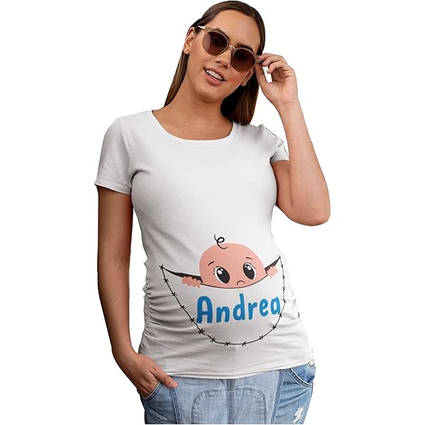 Maglietta Premaman Personalizzabile Con Nome - Idea Regalo Divertente Per Gravidanza - Foto 3