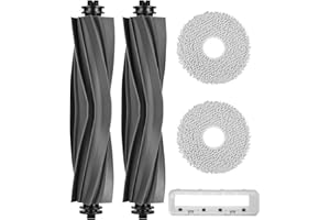 Tixexo Accessoires pour Dreame X40 Ultra/X40 Master/X30 Ultra/L40 Ultra/L30 Ultra/L20 Ultra/L10s Ultra/L10s Ultra Heat/L10s Ultra Gen 2,2 Brosse Principales,2 Chiffons et 1 Cache-Brosse en Caoutchouc