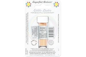 SUGARFLAIR COLOURS Sugarflair Rose Gold Edible Lustre Dust, Add a Lustrous Shine to Cakes or Decorations. Brush On or Add Rejuvenator to Create Eye-Catching Edible Paint, Gives Shine to Your Bakes - 2g