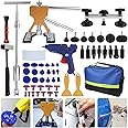 Putentfun Auto Body Dent Repair Kit,66 PCS Paintless Dent Removal Kit,Car Dent Repair Puller with Golden Dent Puller,T-Bar Puller,Bridge Puller for Automotive Dents/Door Dings/Hail Damage Removal