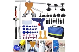 Putentfun Auto Body Dent Repair Kit,66 PCS Paintless Dent Removal Kit,Car Dent Repair Puller with Golden Dent Puller,T-Bar Puller,Bridge Puller for Automotive Dents/Door Dings/Hail Damage Removal