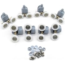 Rotelle Per Porta Doccia 23 Mm In Plastica Argento | Kit 4 Pezzi Con Viti Per Vetro 4-6 Mm