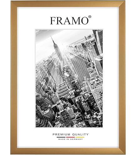 FRAMO 35mm Cornice Per Immagini 42 X 52 Cm | Nero Lucido | Cornice In MDF Fatta A Mano Con Lastra Di Vetro Artificiale Antiriflesso A Prova Di Rottura E Robusta Parete