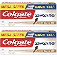 Colgate Sensitive Toothpaste, Everyday Protection, Pack of 2 x 160g Colgate Toothpaste, With Clove oil for long-term Relief and Fresh Breath