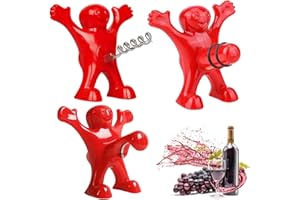 LGZIN Tire Bouchon Cadeau Homme Femme, 3 Pack Ouvre-Bouteille Ensemble Bouchon de Vin, Bouchon Bouteille Vin, Tire Bouchon Drole, Décapsuleur de Bière, Hommes Rouges Tire-Bouchons pour Home Party Bar