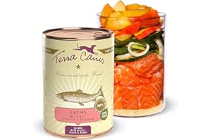 Terra Canis Saumon, Millet, pêche & Herbes - Nourriture Humide Classique, 400g I Aliment pour Chiens 1re qualité 100% aux Standards de l’Alimentation Humaine I Riche & sain I sans céréales & Gluten