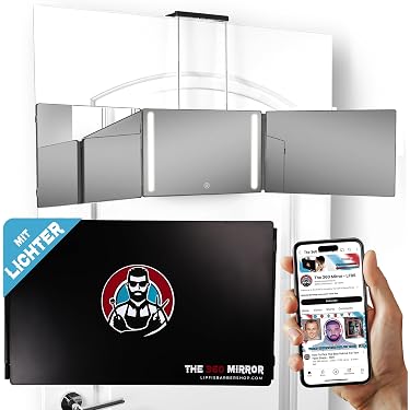 UGThome Damen-Schminkspiegel, 6 Zoll – Doppelseitig (1x/3x), Drehbar, Mit Griff
