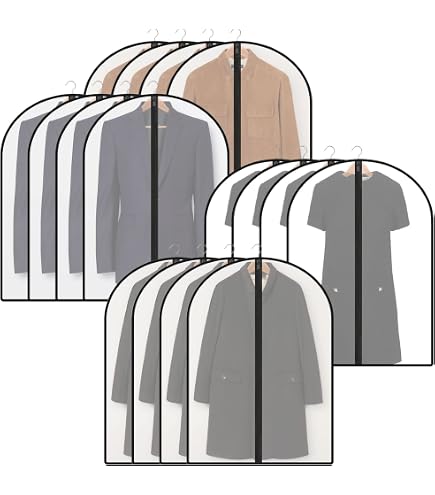 Starvest Set Di 8 Copriabiti Antipolvere Con Cerniera 60x140 Cm - Impermeabili E Traspiranti Per Armadio
