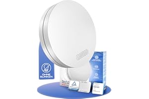 ALPENLUFT Smoke Detector Wireless Networked 10 Year Battery, Smoke Alarm & Heat Detector 2-in-1, Fire Detector, Fire Detector, Wireless Smoke Detector, Networkable, No Drilling, No LED Flashing