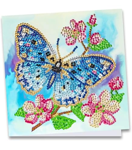 Ideen mit Herz Diamond-painting-wenskaart, 16 x 16 cm, 370 g/m², inclusief omslag & gereedschap (Eule 02