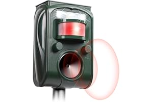 FDKENE Katzenschreck Ultraschall, Solar Abwehr Tiervertreiber, wasserdichte Katzenvertreiber Hundeschreck mit Blitzlicht und Bewegungssensor, Solarbetriebener Repeller für Garten, 5 Schreckmodi