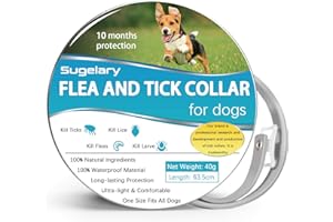SUGELARY Collare Antipulci Antiparassitario per Cani, Guidare via Efficacemente Pidocchi, Pulci e Parassiti
