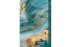 Alphabetical Notebook A5: A-Z Alphabetical Notebook with Printed Tabs | 4 Pages per Letter for Organized Note-Taking | 105 Pages in a Stylish Marble Cover Design