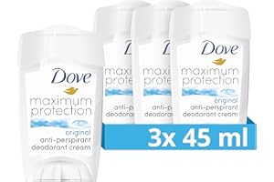 Dove Maximum Protection Original Clean Anti-perspirant Cream Stick with ¼ moisturising cream our most effective deodorant 3x 45 ml