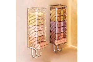 DIYJEP 2 Pièces Support de Sac en Plastique, Boîte de Rangement Murale en Plastique, Distributeur de Sacs Poubelle, Rangement Mural Multifonctionnelle pour sous-Vêtements et Chaussettes(Blanc + Gris)