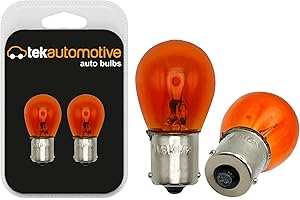 Tek Automotive 581 PY21W Indicator Bulbs – 12V 21W BAU15S Amber Turn Signal Light, E-Marked Road Legal - Twin Pack