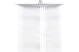 Ibergrif M20294 Rociador para Ducha Cuadrado, Alcachofa de Ducha de Acero Inoxidable, Plata, 30 cm