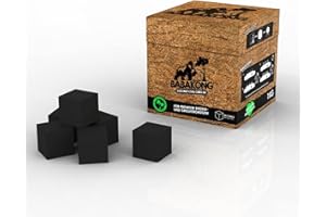 BABAKONG Shisha Kohle - Premium Shisha Kohlen (64 Cubes & 26mm) aus Kokosnussschalen für Hookah und Grills - Upcycling Produkt - Perfektes Shisha Zubehör - Shisha Kohle (1kg)
