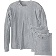 Hanes Men's Essential-T Long-Sleeve T-Shirt 4-pack, Men’s Long-Sleeve Tee, Super Soft Cotton T-Shirt, Multipack