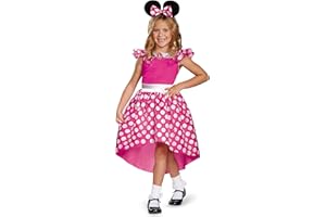 DISGUISE Costume Minnie Classico Rosa Bambina, Vestito Minnie Carnevale Bambina, Costumi Di Carnevale Per Bambini Disponibile in Taglia S, M